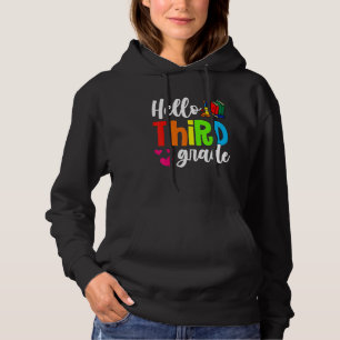 Cute Hello Third Grade Back To School First Day Of Hoodie