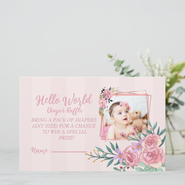  Cute Hello world Diaper Raffle for girls Stationery (Standing Front)