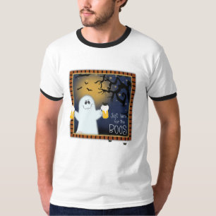 Cute Here for the Boos Halloween Ghost Beer T-Shirt