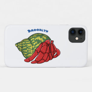 Cute hermit crab cartoon illustration iPhone 11 case