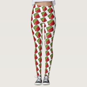 Cute hermit crab cartoon illustration leggings