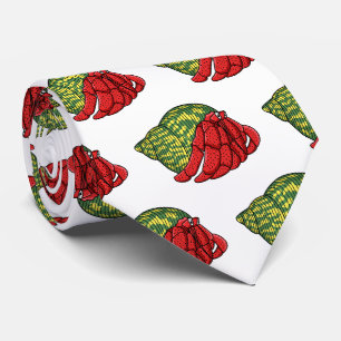Cute hermit crab cartoon illustration tie