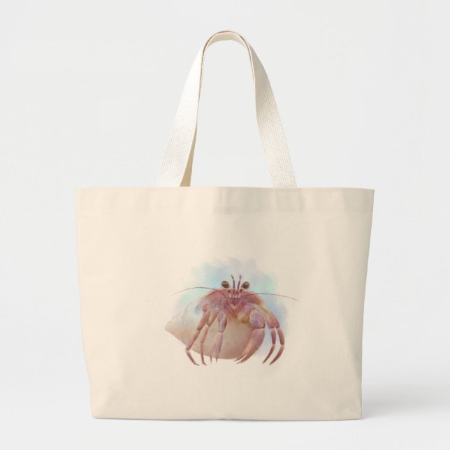 Cute hermit crab sketch large tote bag (Front)