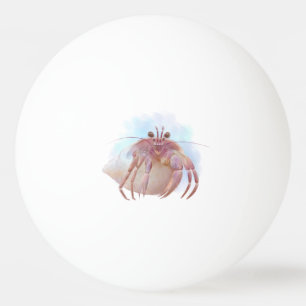 Cute hermit crab sketch ping pong ball