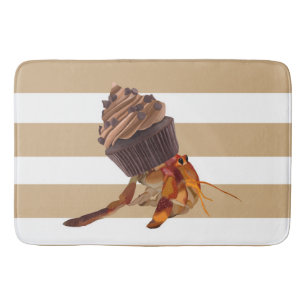 Cute Hermit Crab With Chocolate Cupcake Shell Bath Mat