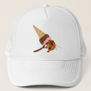 Cute Hermit Crab With Ice Cream Cone Shell Trucker Hat