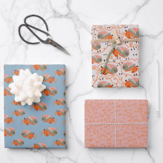 Cute Hermit Crab Wrapping Paper Collection