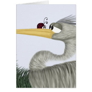 Cute Heron and Ladybug