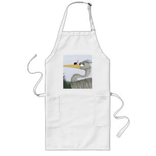 Cute Heron and Ladybug Long Apron