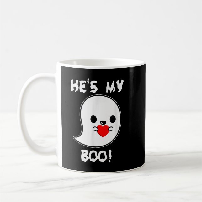 Cute He's my boo! ghosthirt by Halloween Hugs Coffee Mug (Left)