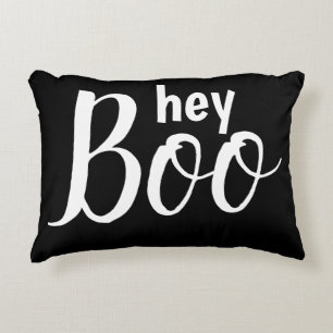 Cute Hey Boo Black Halloween Decor Decorative Cushion