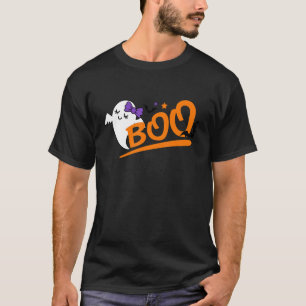 Cute Hey Boo Ghost Girls Kids Happy Halloween Part T-Shirt