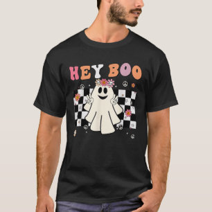 Cute Hey Boo Ghost Women Girl Toddler Funny Hallow T-Shirt