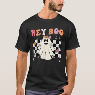 Cute Hey Boo Ghost Women Girl Toddler Funny Hallow T-Shirt