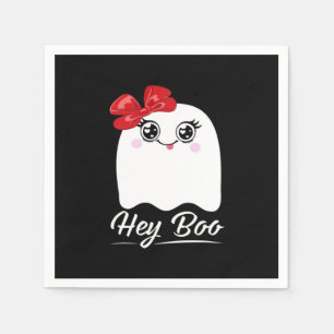 Cute Hey Boo Halloween Design Napkin
