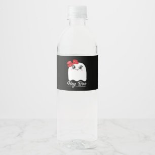 Cute Hey Boo Halloween Design Water Bottle Label