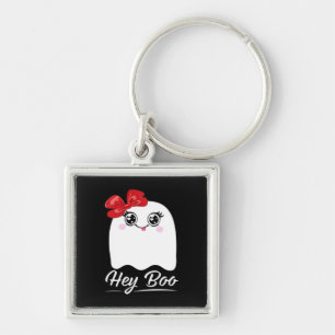 Cute Hey Boo Halloween Key Ring