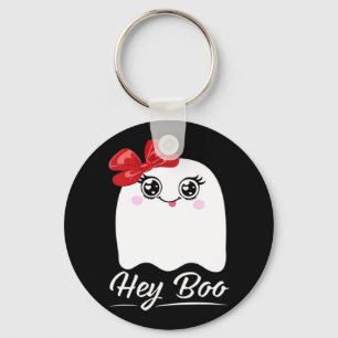 Cute Hey Boo Halloween Key Ring