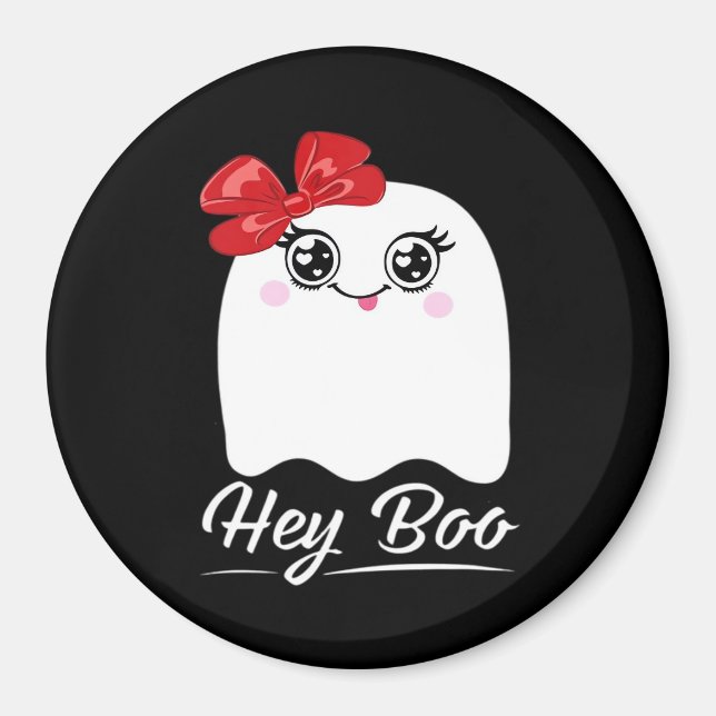 Cute Hey Boo Halloween Magnet (Front)