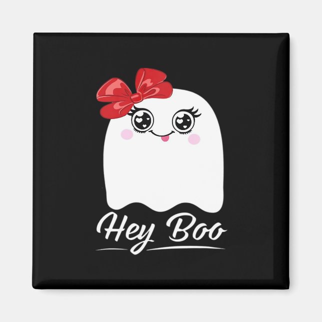 Cute Hey Boo Halloween Magnet (Front)