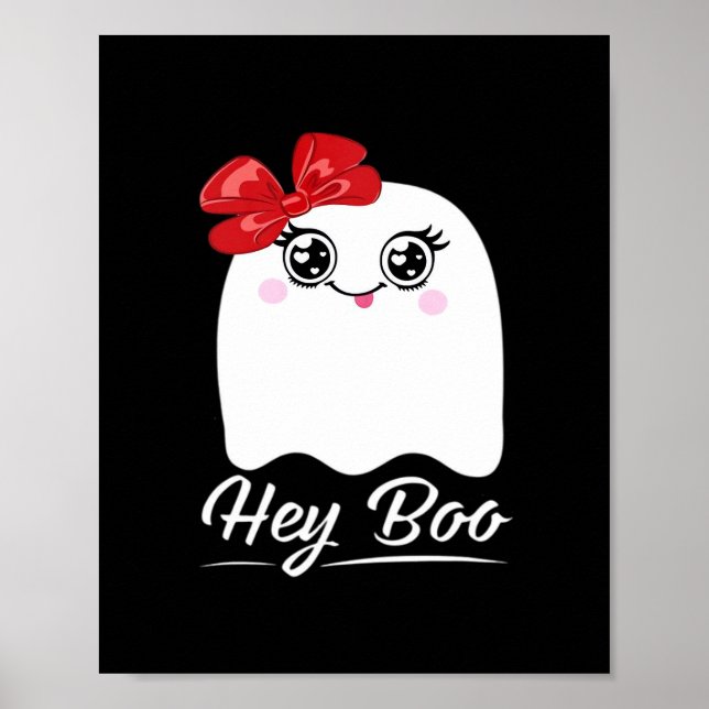 Cute Hey Boo Halloween Poster (Front)