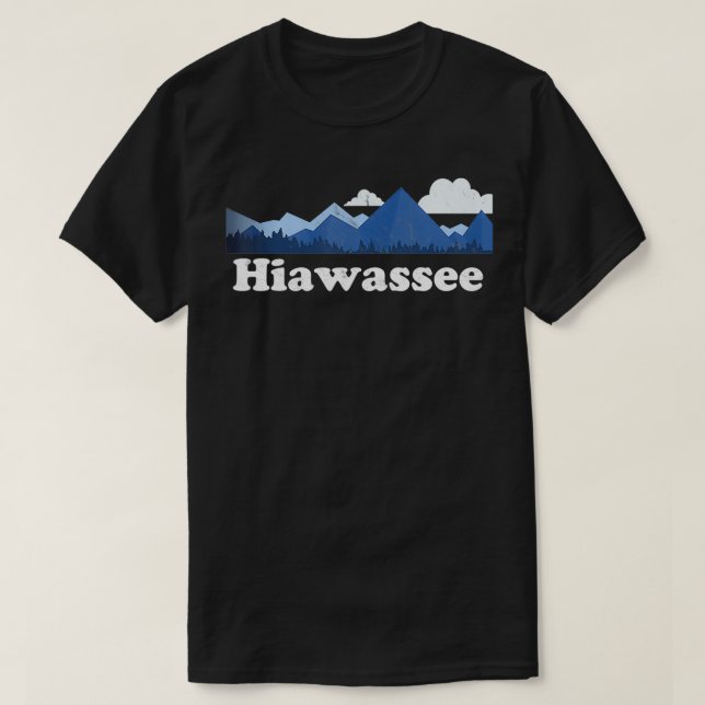 Cute Hiawassee Georgia GA Retro Blue Ridge Mountai T-Shirt (Design Front)