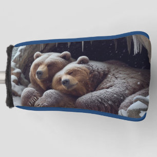 Cute hibernating winter bears golf head cover