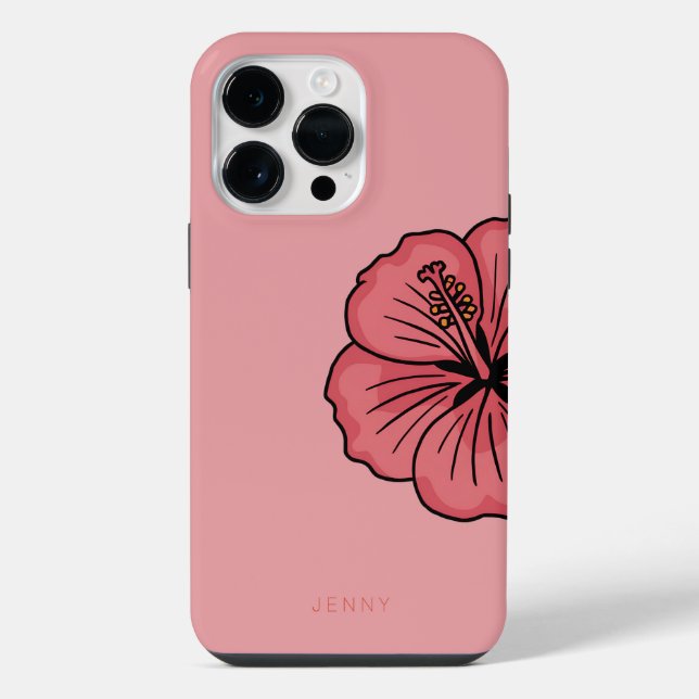Cute hibiscus pattern iPhone case (Back)