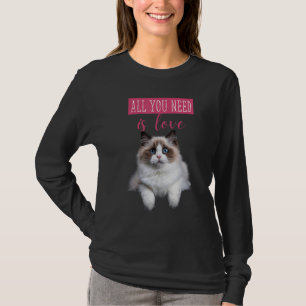 Cute Hidden Kitten Love Message Cat Torn Cloth T-Shirt