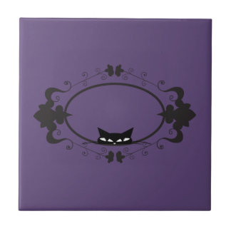 Cute Hiding Cat Tile