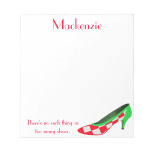 Cute High Heel Shoe Personalised Notepads