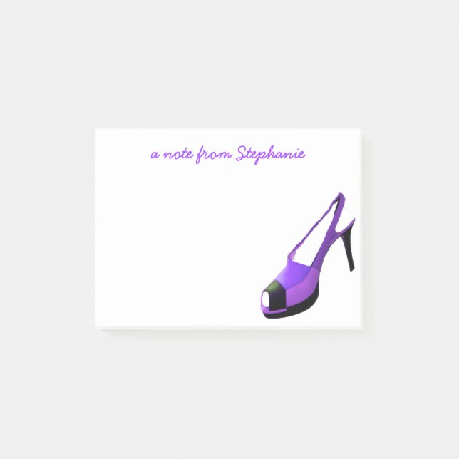 Cute High Heel Shoe Purple Post-it Notes (Front)