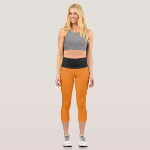 CUTE! High Waisted Capris - Orange & Black