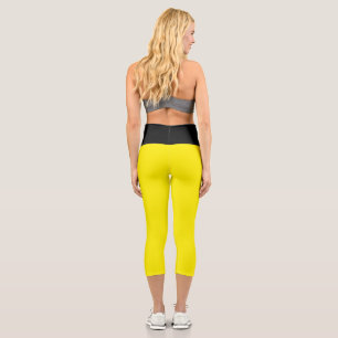 CUTE! High Waisted Capris - Yellow/Black
