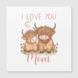 Cute Highland Cow and Mum I Love You Mother's Day