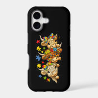 Cute Highland Cow Autism Awareness Puzzle Piece