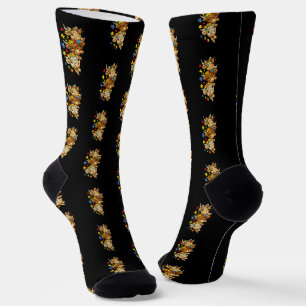 Cute Highland Cow Autism Awareness Puzzle Piece Socks