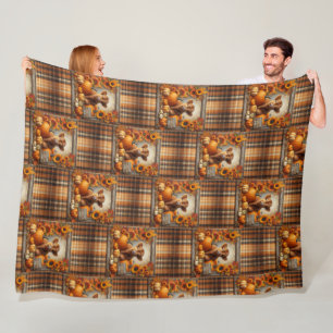 Cute Highland Cow Autumn print Fleece Blanket