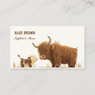 Cute Highland Cow& Calf Mummy Calling Card