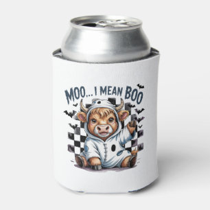 Cute Highland Cow Checkered Halloween Te Can Cooler