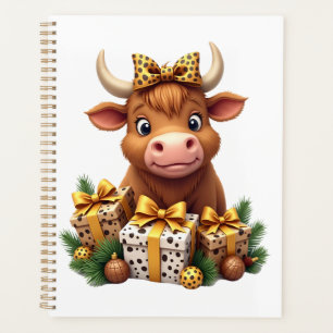 Cute Highland Cow Christmas Santa Highland Cow Lov Planner