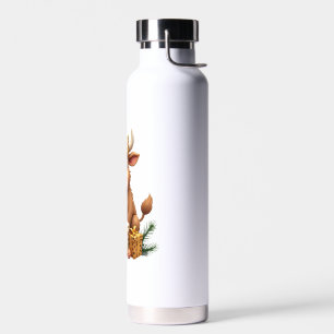 Cute Highland Cow Christmas Santa Highland Cow Lov Water Bottle