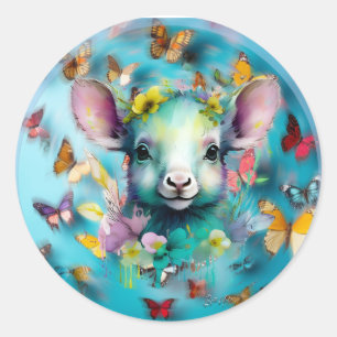 Cute Highland Cow Classic Round Sticker