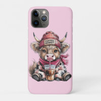 Cute Highland Cow Coffee Addict Funny Drink Coffee