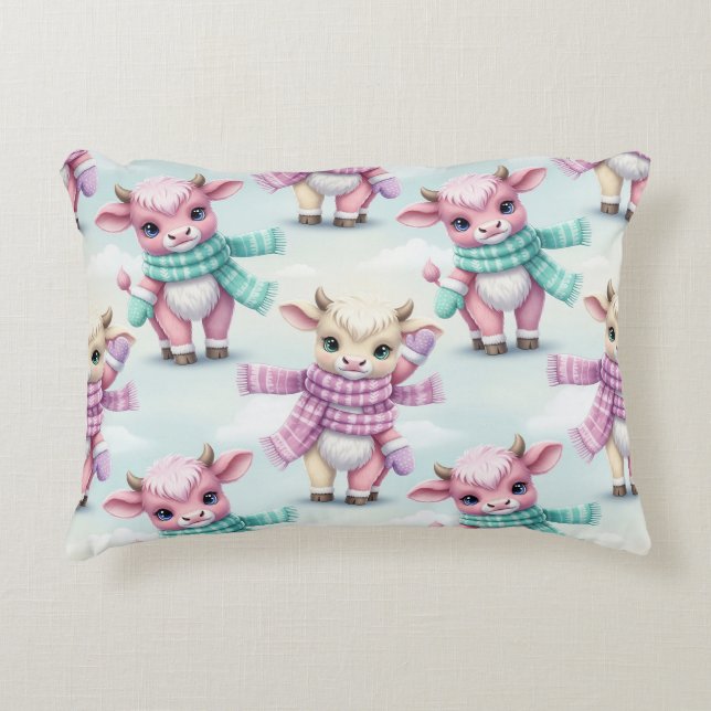 Cute Highland Cow Decorative Cushion (Front)