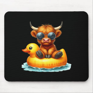 Cute Highland Cow Duck Ol Float Summer Vibes Swimm Mouse Mat