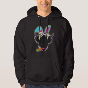 Cute Highland Cow Easter Bunny Cow Girls Easter Da Hoodie