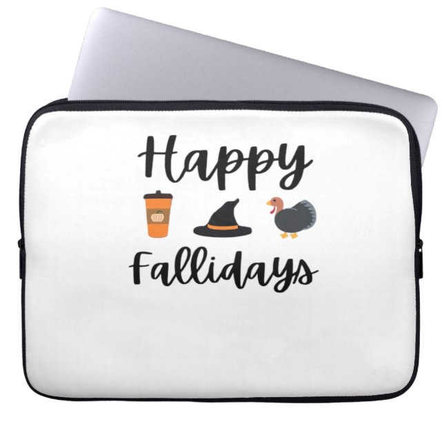 Cute Highland Cow Fall Autumn Girly Thanksgiving O Laptop Sleeve (Front)
