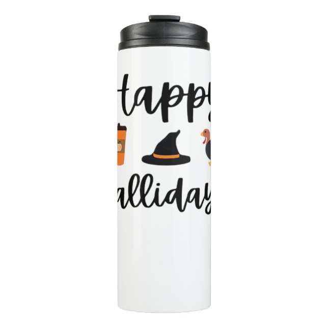 Cute Highland Cow Fall Autumn Girly Thanksgiving O Thermal Tumbler (Front)