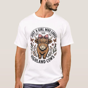 Cute Highland Cow Girl Vintage Floral Shirt Design